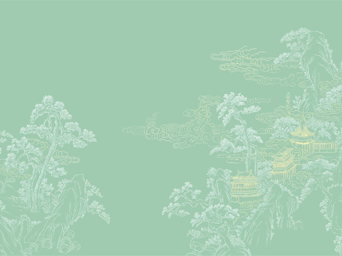  高清新中式楼阁线条肌理背景 