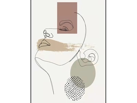  北欧艺术抽象莫兰迪装饰画贴图 