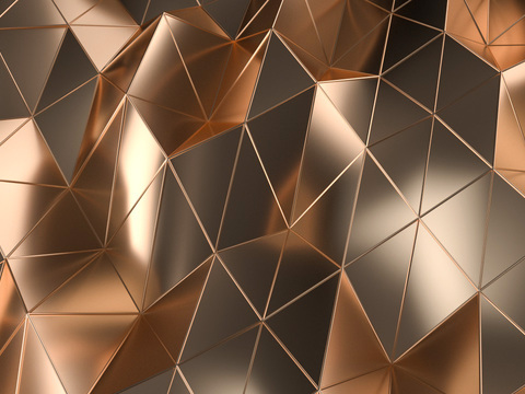  三角形磨砂玫瑰金金属 