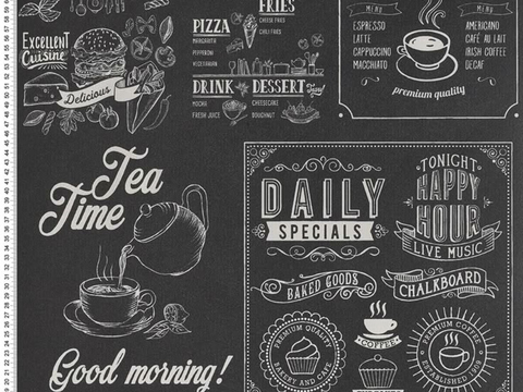  餐厅手绘黑板菜单 