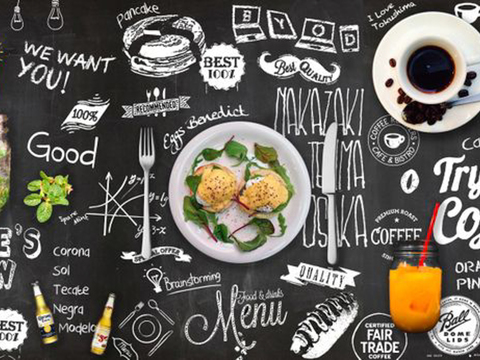  餐厅手绘黑板菜单 