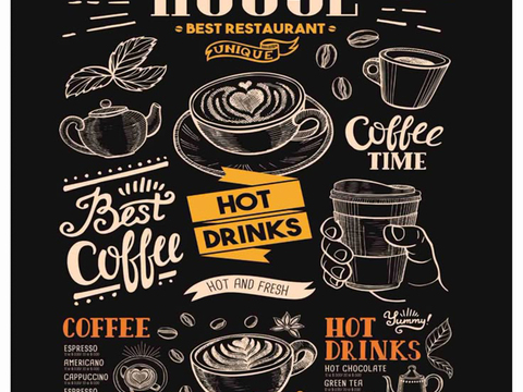  餐厅手绘黑板菜单 