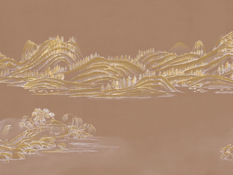 新中式壁纸壁画 