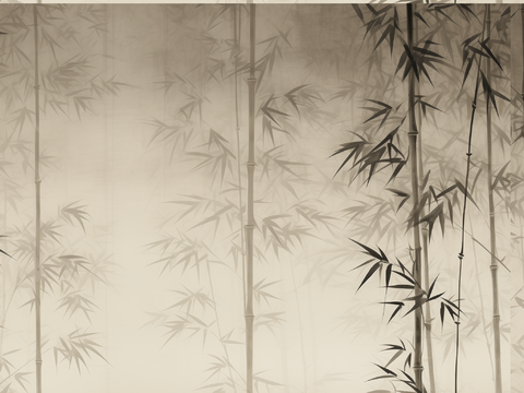  新中式禅意柱子背景墙 壁纸 