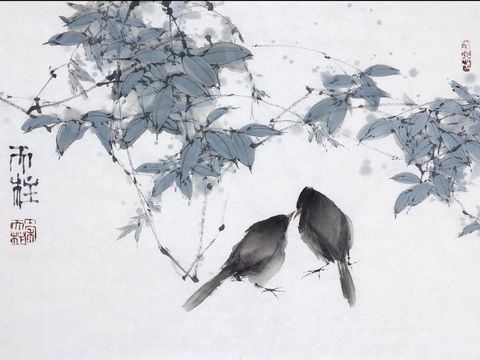  中式花鸟装饰画贴图 