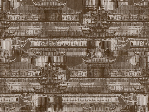  中式简约立体墙纸 