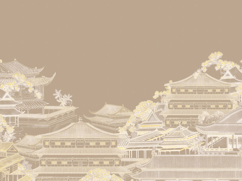  新中式山水壁紙 