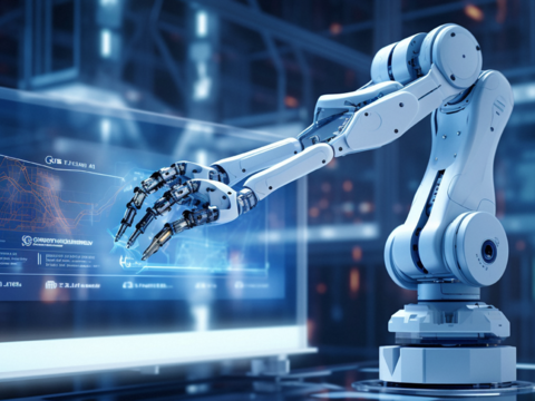  科技风通用创意合成智能机器工厂背景 