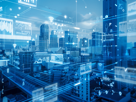  科技风-智慧城市建筑合成图片 