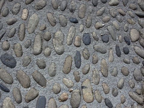  砖块路面  石材拼花 鹅卵石拼花地面 