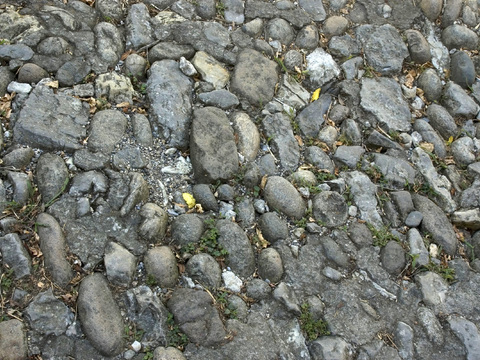  砖块路面  石材拼花 鹅卵石拼花地面 