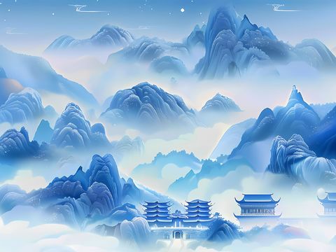  新中式國(guó)風(fēng)壁紙壁畫 