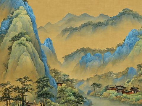  新中式国风壁纸壁画 