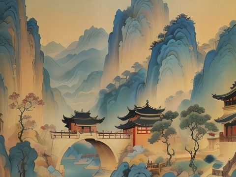  新中式国风壁纸壁画 