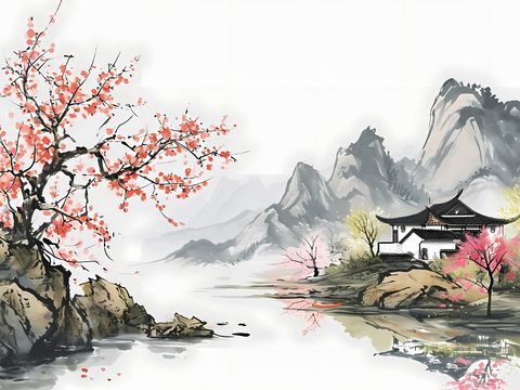  新中式国风壁纸壁画 