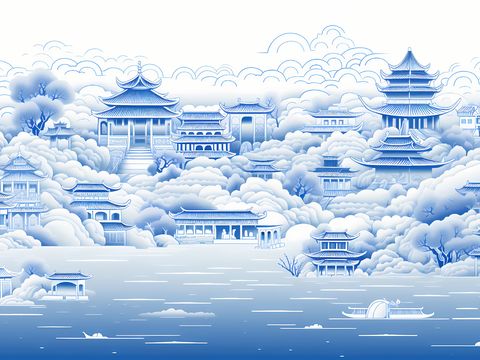  新中式國(guó)風(fēng)壁紙壁畫 