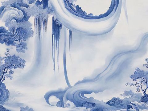  新中式国风壁纸壁画 