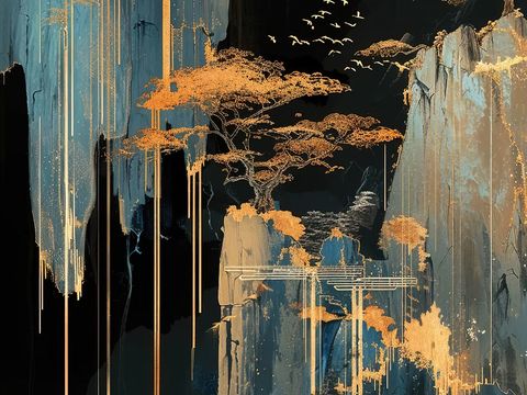  新中式国风壁纸壁画 