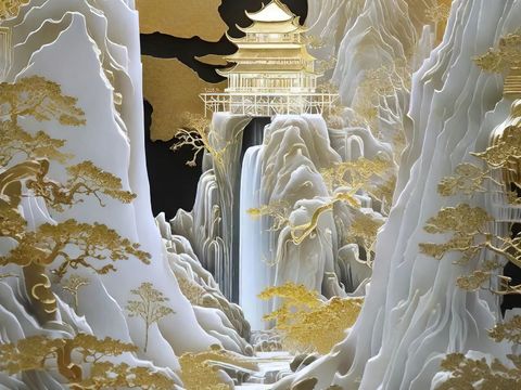  新中式国风壁纸壁画 