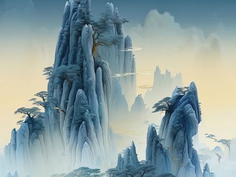  新中式国风壁纸壁画 