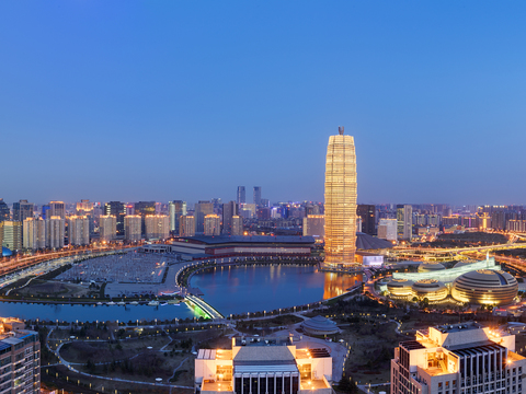  城市 夜景 郑州 