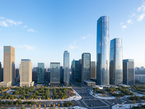  白天城市外景 