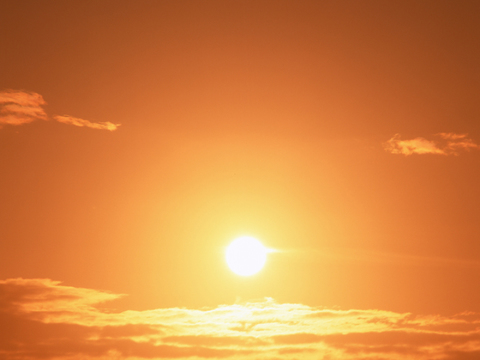  白云 蓝天 夕阳 