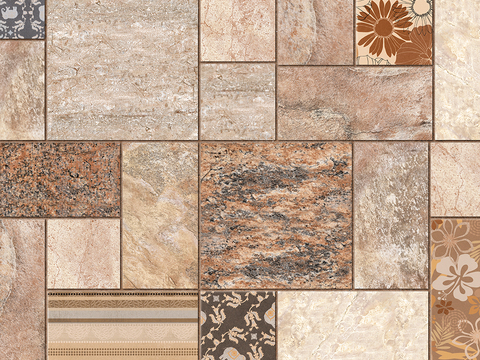  拼色花岗岩地砖 