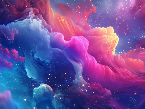  梦幻云彩科幻电视屏幕 