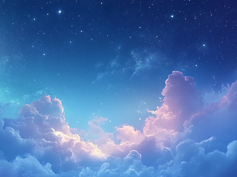  梦幻云彩科幻电视屏幕 