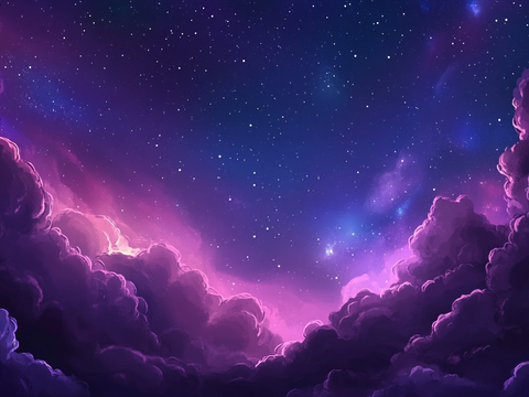  梦幻云彩科幻电视屏幕 