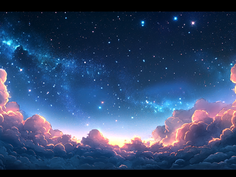  梦幻云彩科幻电视屏幕 