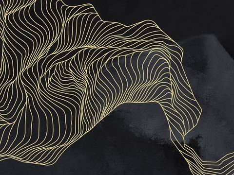  新中式山水抽象壁纸 