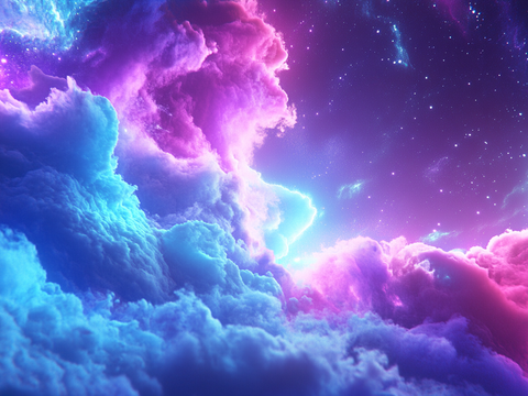  梦幻云彩科幻电视屏幕 