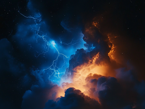  梦幻云彩科幻电视屏幕 