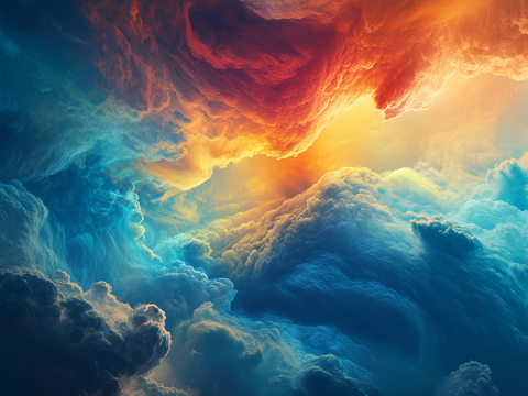  梦幻云彩科幻电视屏幕 