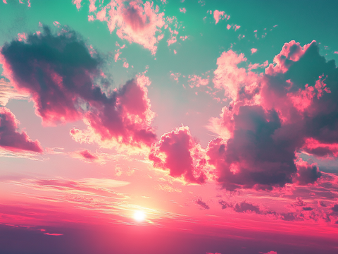  梦幻云彩科幻电视屏幕 