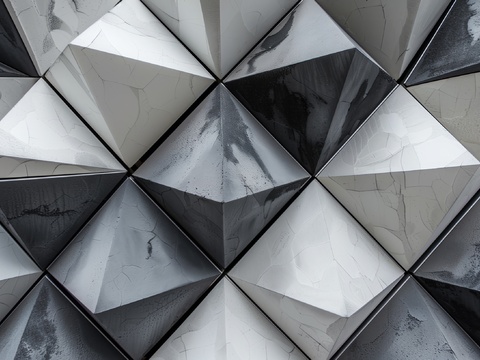  3D浮雕立体砖墙背景 