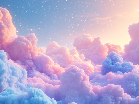  梦幻云彩科幻电视屏幕 