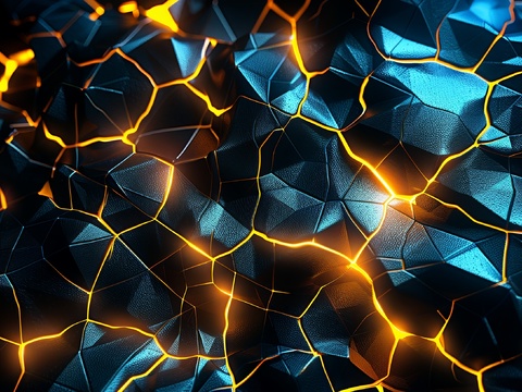  3D浮雕立体砖墙背景 