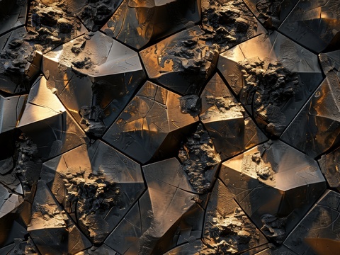  3D浮雕立体砖墙背景 