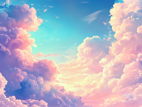  梦幻云彩科幻电视屏幕 