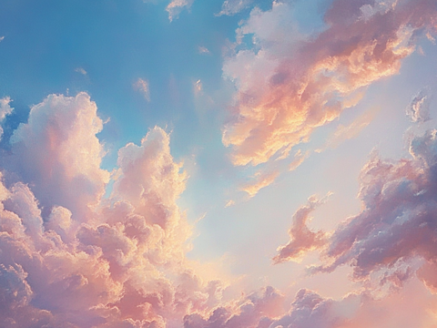  梦幻云彩科幻电视屏幕 