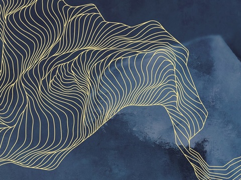  新中式山水抽象壁纸 