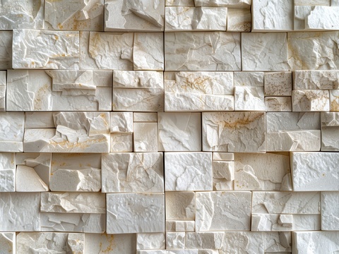  3D浮雕立体砖墙背景 