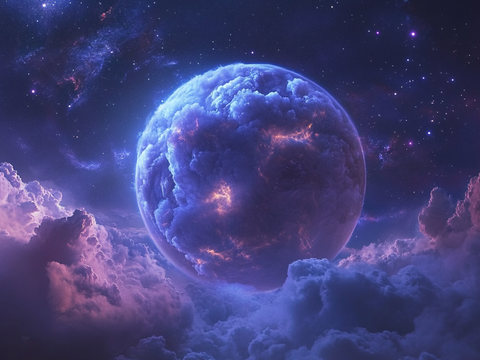  梦幻云彩科幻电视屏幕 