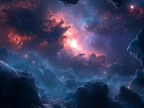  梦幻云彩科幻电视屏幕 