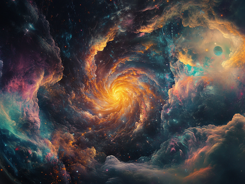  梦幻云彩科幻电视屏幕 