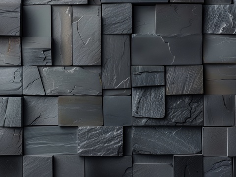  3D浮雕立体砖墙背景 