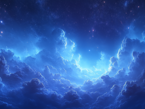  梦幻云彩科幻电视屏幕 